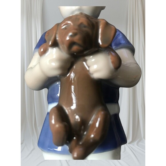 Bing & Grondahl B&G Boy Holding Puppy Figurine 6.75" #1747 Denmark Vintage - Picture 5 of 10
